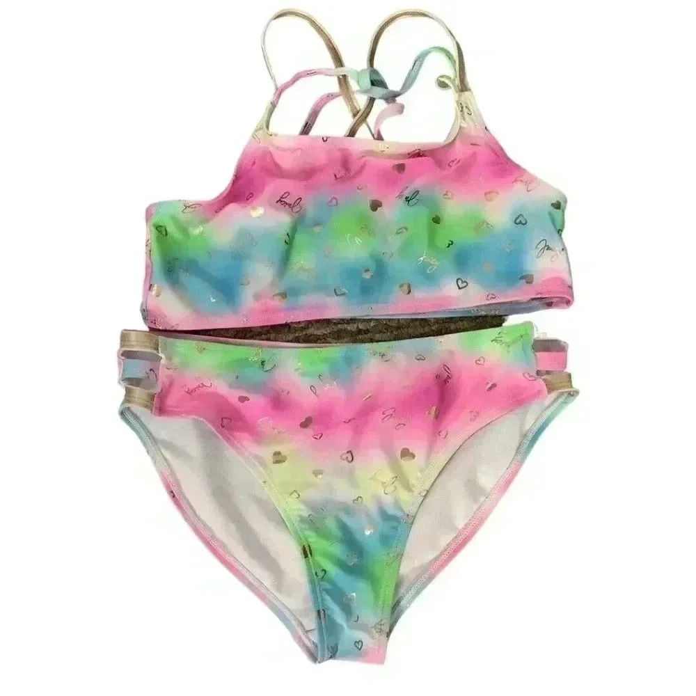Juicy Couture Kids Tie dye 2-Piece Bikini Bathing Swimsuit Girl’s Size 14 New
